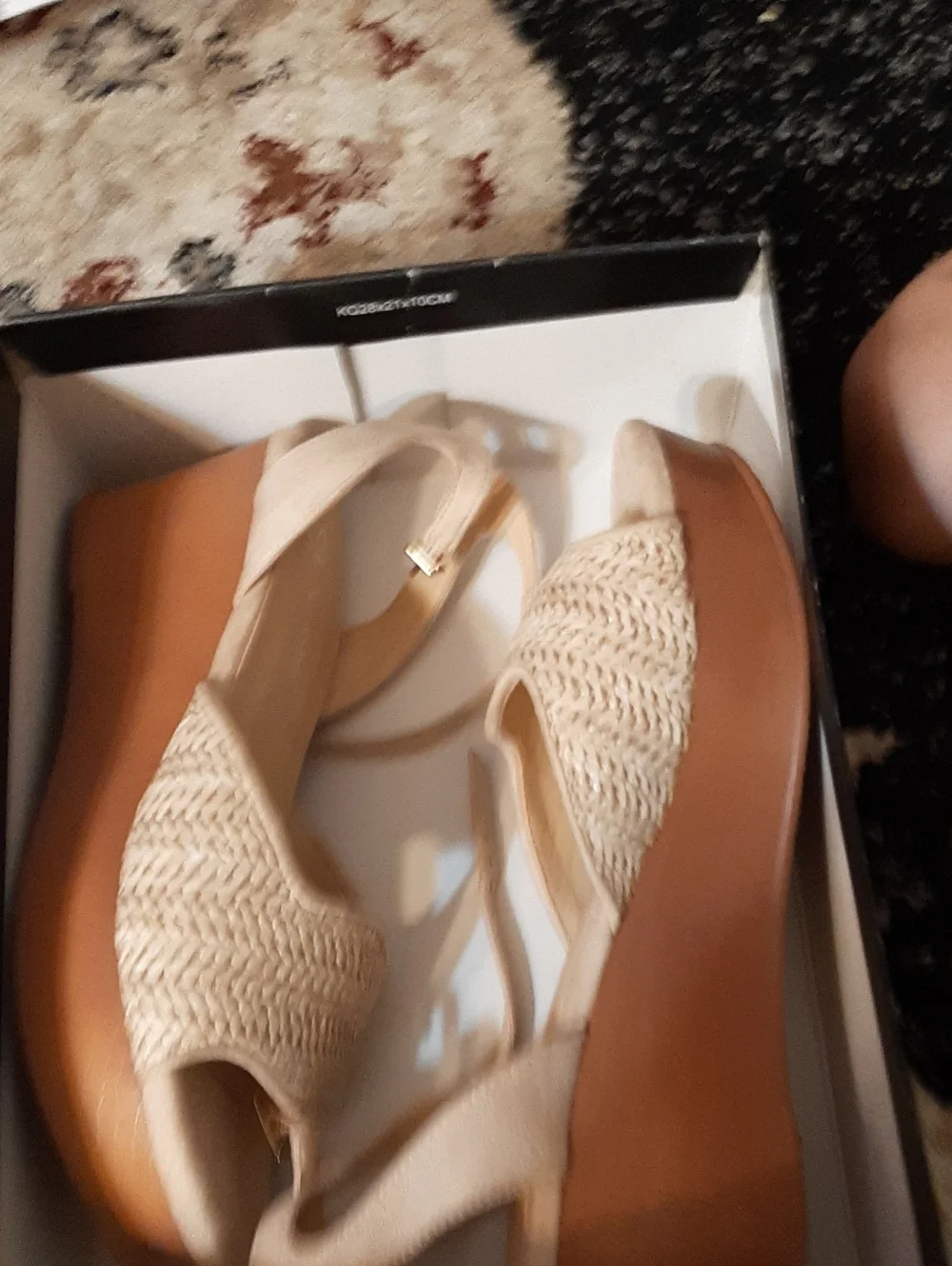 CL by Laundry Beige Woven Espadrille Wedge Sandals